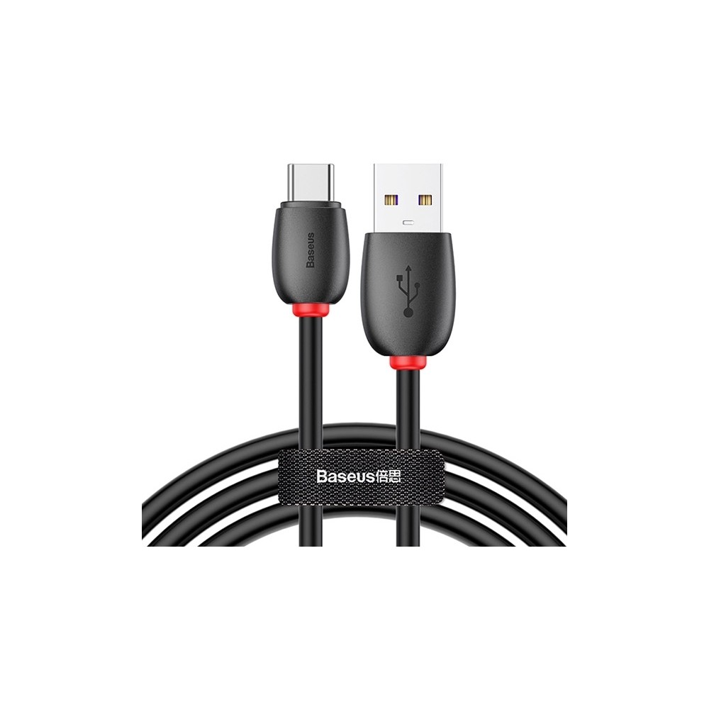 Baseus Purple Ring USB Type C 5A Flash Charg Şarj USB Kablosu Siyah - CATZS-01